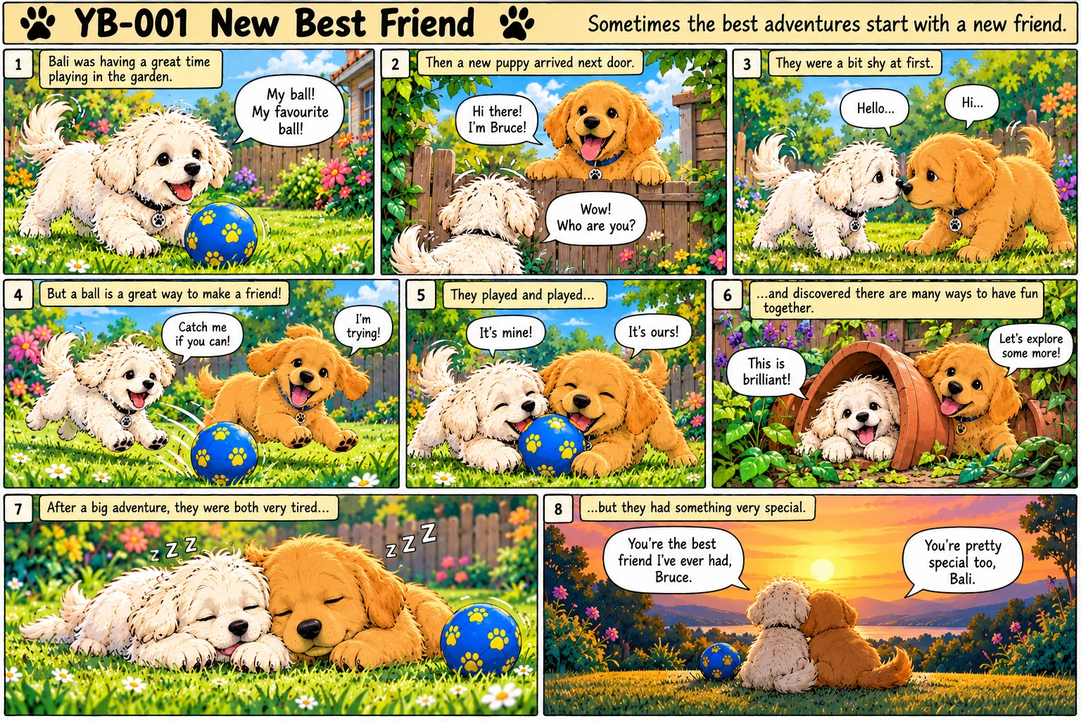 Bali and Bruce illustrated cartoon