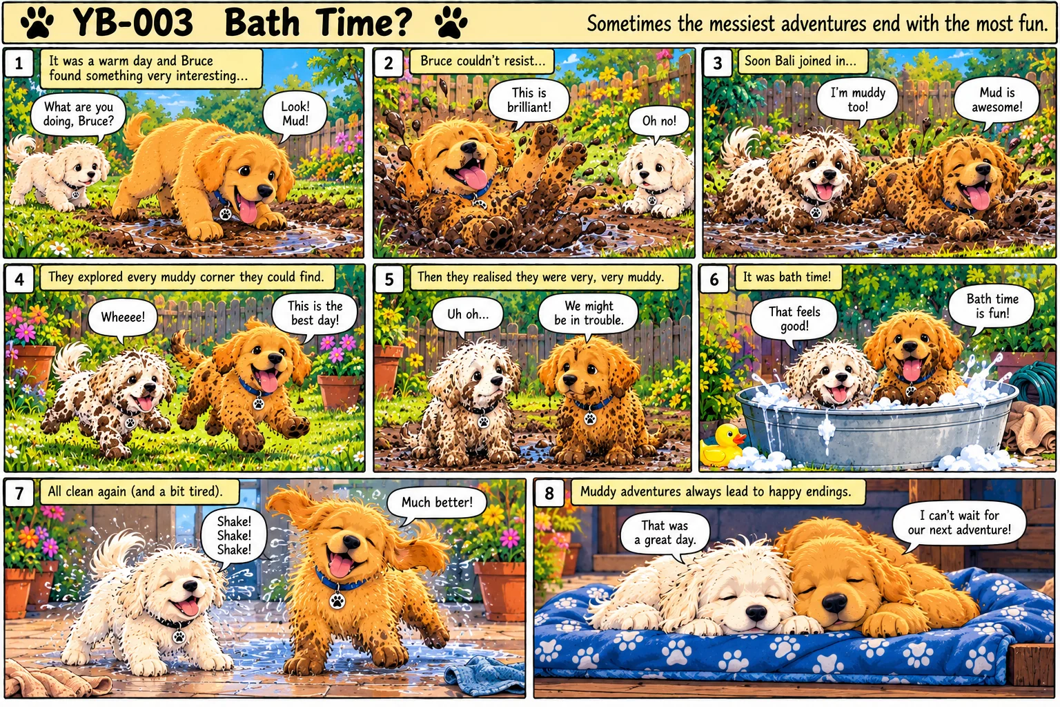 Bali and Bruce cartoon: Bath Time?