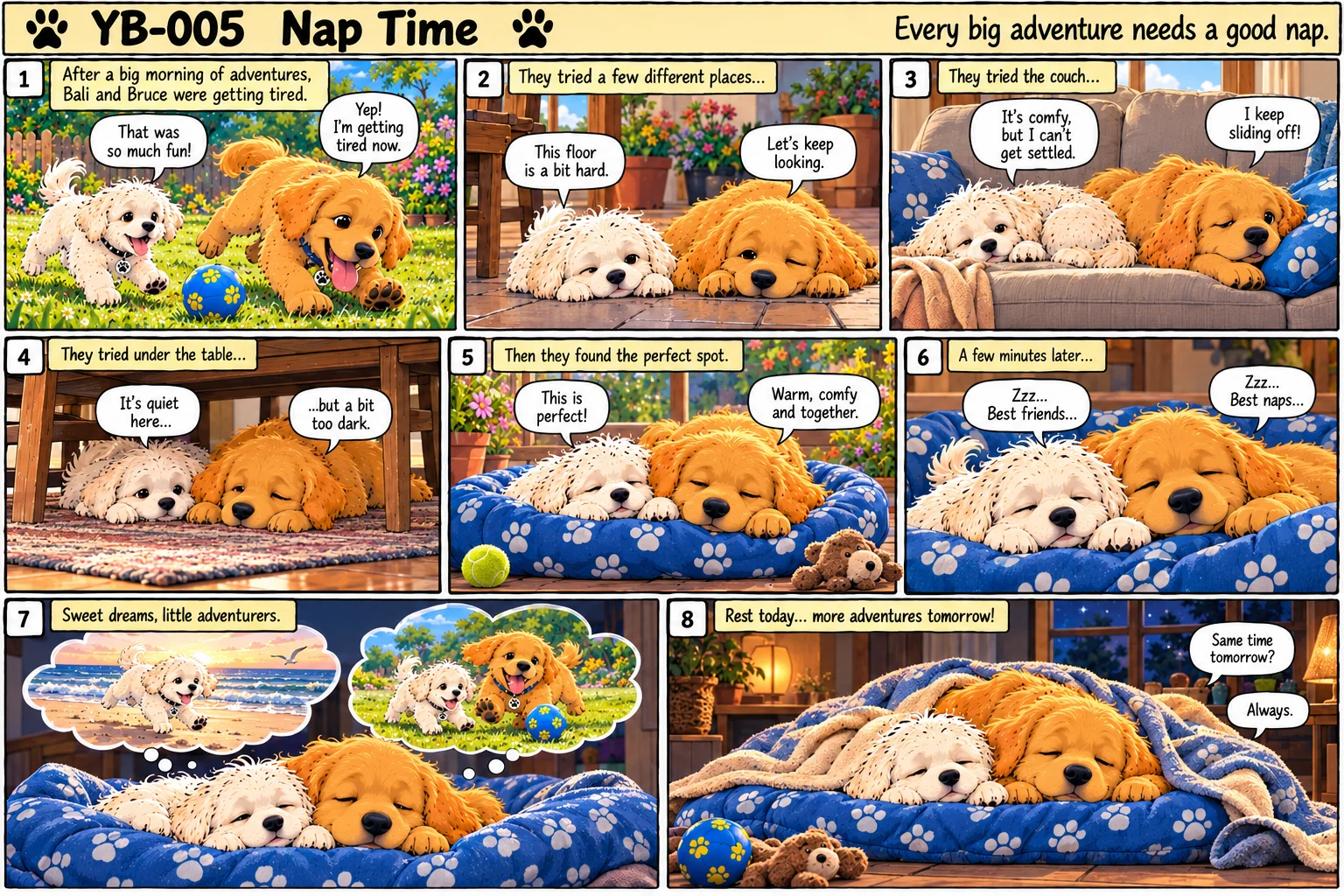 Bali and Bruce cartoon: Nap Time